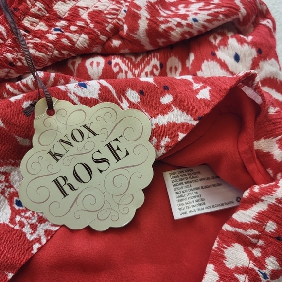 Knox Rose Red Flowy Boho Pull-On Lined Shorts Smoked Waist Women's Size Med - Picture 5 of 8